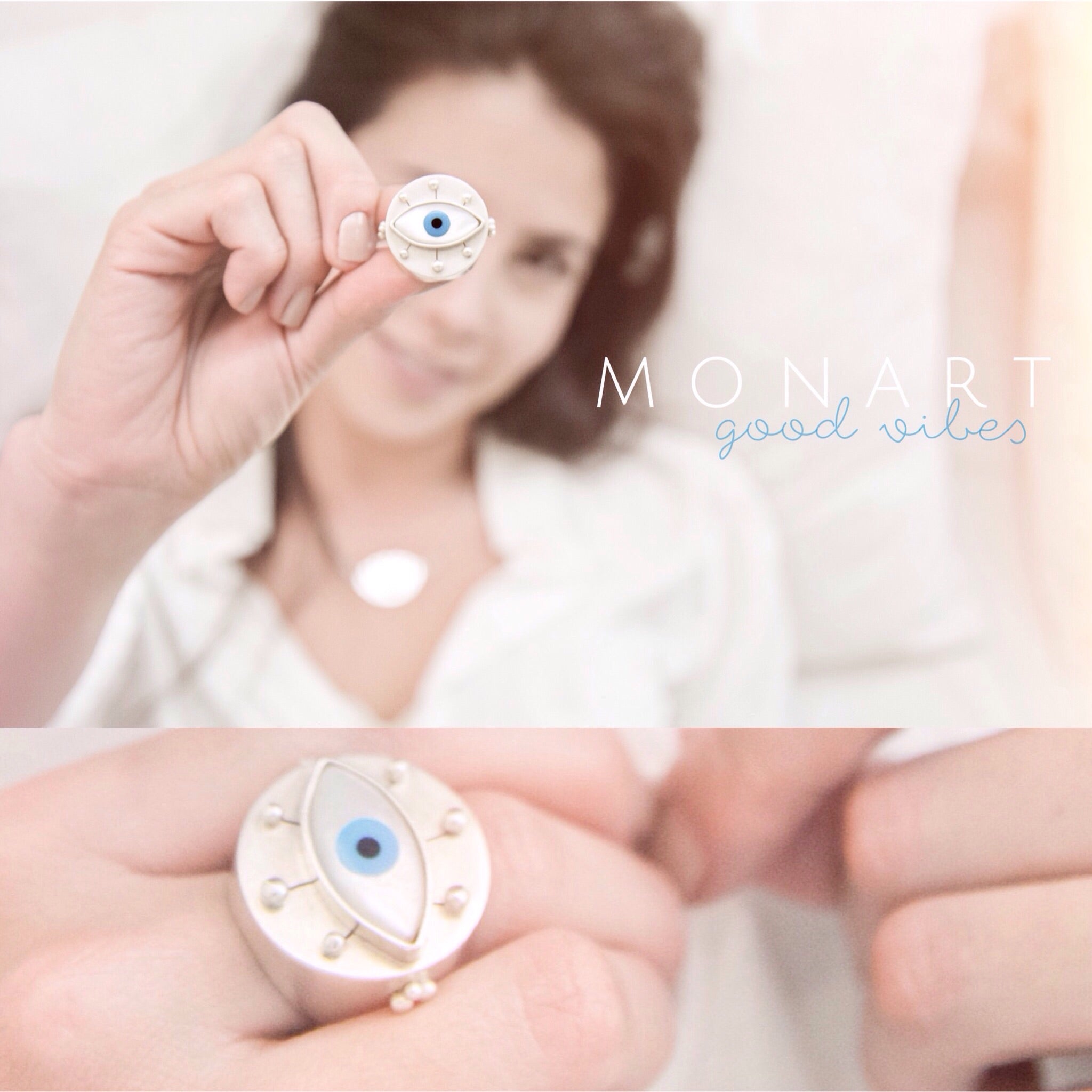 鉁煈佲湪 Good Vibes Eye Ring