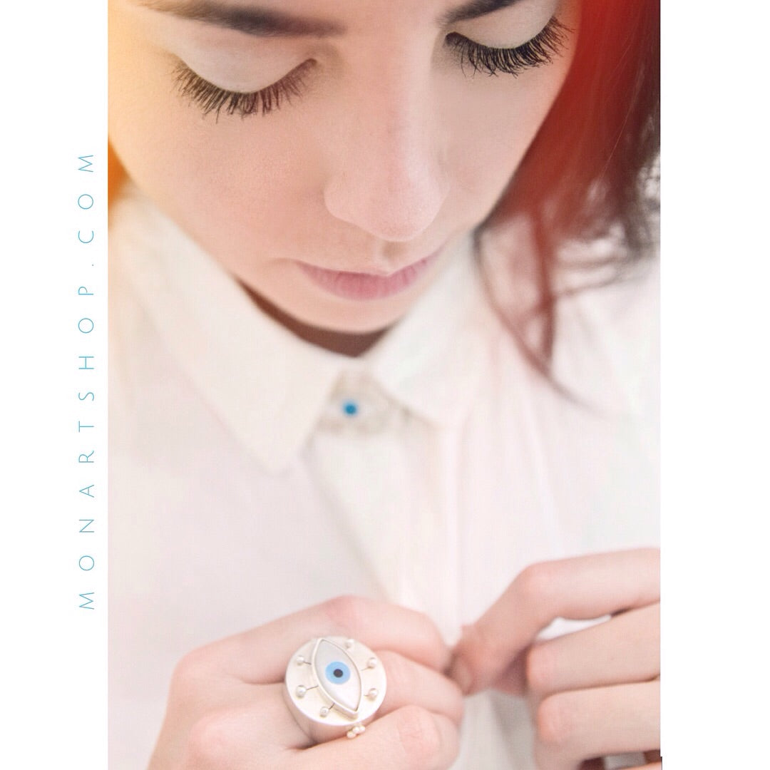 鉁煈佲湪 Good Vibes Eye Ring
